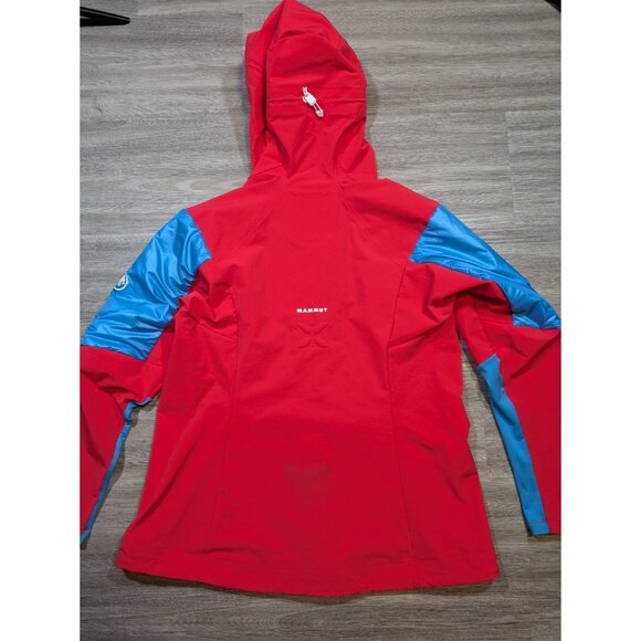 Mammut Eisfeld SO Hybrid Jacket Women's XL Full Zip Soft Shell Red Blue Hooded - Picture 3 of 13